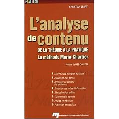 L'analyse de contenu : De la th�orie � la pratique, la m�thode Morin-Chartier