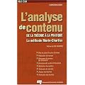 L'analyse de contenu : De la th�orie � la pratique, la m�thode Morin-Chartier