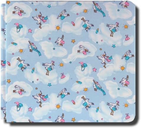 Collected Memories Blue Stork Fabric Covered Premium Post-Bound Photo Album, Holds 80 4-Inch by 6-Inch Photos