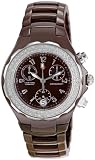 Michele Women's MWW12A000011 Tahitian Diamond Ceramic Chocolate Chronograph Watch