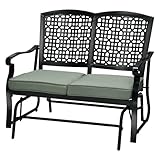 Outdoor Patio Home Conservatory Blue 2-Person Glider