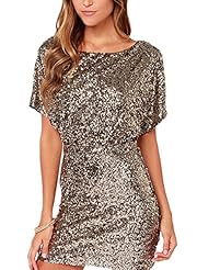 Sexy Strapless Short Sleeves Cocktail Cutout Sequined Backless Gathered Keyhole Club Dress/Party Dress/Mini Dress 