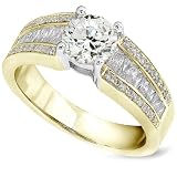 Search : One of a Kind 1-3/4ctw Round Diamond Engagement Ring in 18kt Gold