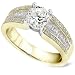 One of a Kind 1-3/4ctw Round Diamond Engagement Ring in 18kt Gold