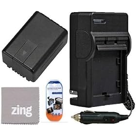 Panasonic HDC-TM40 HDC-TM41 HDC-TM55 HDC-TM80 HDC-TM90 Camcorder Battery & Battery Charger Kit Includes VW-VBK180 Battery + AC/DC Battery Charger + LCD Screen Protectors + Micro Fiber Cleaning Cloth
