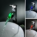Modern Single Handle Waterfall LED Bathroom Vessel Sink Faucet, Chrome
