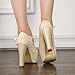 Getmorebeauty Women Block Mary Janes T-STRAPPY Lace Dress Wedding Shoes
