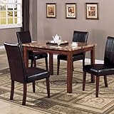 Dining Parson Chair with Panel Back in Brown Finish