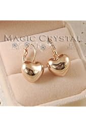 P&P Jewelry Fashion Heart Austrian CrystalearringRose Gold Plated Jewelrylovers tiny hoop earrings