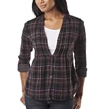 Converse® One Star® Womens Doubleweave Diana Plaid Top - Dark Grey/Purple/Green