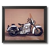 Vintage Harley Davidson Police Motorcycle Wall Picture Black Framed Art Print