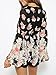 Persun Women Limited Black Floral Print Romper Playsuit With Long Flare Sleeves
