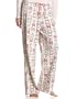 HUE Women's Little Bow Sleep Long Pajama Pant, Off White, Medium