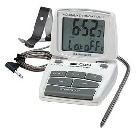 Combo Probe Thermometer/Timer/Clock- White by CDN