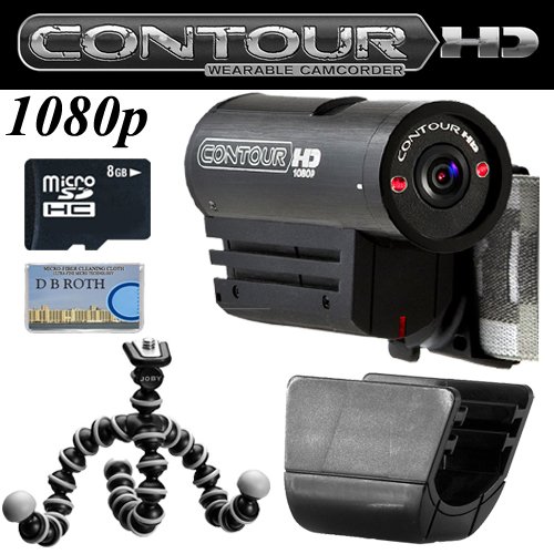 VholdR ContourHD 1080p HD Helmet Wearable Camcorder + Universal Mount Adapter (1/4-20) + Joby Gorillapod Flexible Tripod + Micro SD 8GB Memory Card