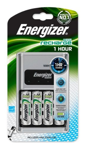 Energizer 1 Hour Charger + 4 x AA 2300 mAh Batteries ENG1HOUR