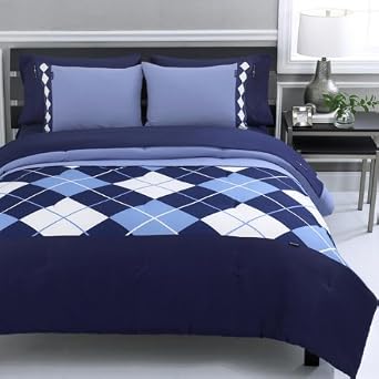 Beverly Hills Polo Club Argyle 3-Piece Full/Queen Comforter S