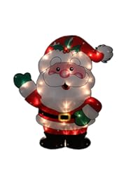 Home: Sienna Lighted Shimmering Santa Claus Outdoor Christmas Yard Art Decoration with Clear Lights, 29" - SIENNA