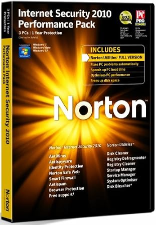 Norton Internet Security 2010 Performance Pack, 1 User, 3 Computers (PC CD)