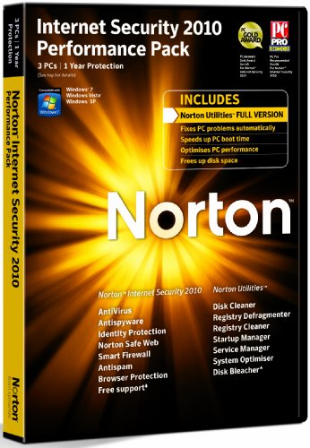 Norton Internet Security 2010 Performance Pack, 1 User, 3 Computers (PC CD)