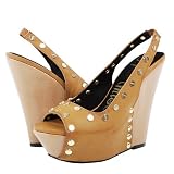 Pacey Studded Platform Slingback Wedges TAN 51p hPC%2BXlL. SL160 Pacey Studded Platform Slingback Wedges TAN