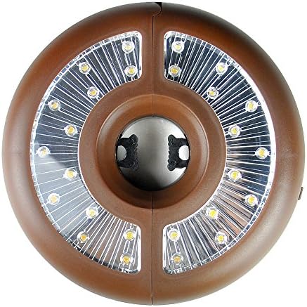 HKSL Patio Rechargeable Umbrella Parasol Light 3-AA Battery Operated Wireless 24 LED Lights Brighten Cold White Color Lights (Brown)