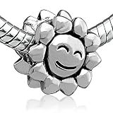 Soleil souriant -Charm Perles Compatible avec Pandora