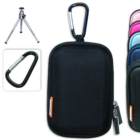 New first2savvv semi-hard black camera case for Samsung MV800 + camera tripod (BDC0101eva)