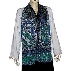 Crepe Silk Scarf for Women 20 X 68 inches