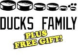 10.5" x 4.5" Ducks Hockey Family Vinyl Sticker Decal [Die-cut, White] + with Free Hockey Pencil