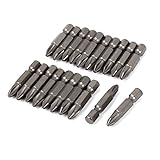 uxcell　フィリップスドライバービット　磁気　35mm　PH2　6mm六角シャンク幅　20本入り