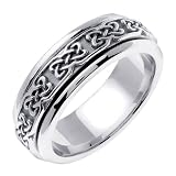 14K white Gold comfort fit Dara Knot Celtic Men