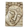 EXP Exquisite Handmade Carved Wood Buddha Panel With White Stain