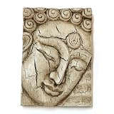 Exquisite Handmade Carved Wood Buddha Panel With White Stain