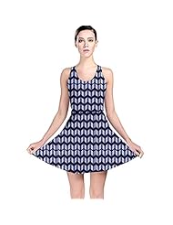 Zig Zag Metallic/Polyester/Spandex Stretchy Skater Dress 