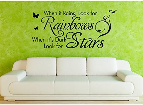 hayabusa TM When it rains Wall Decal Quote Wall Stickers Home Decor