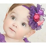 新生児 赤ちゃん 大型の花 デザイン 髪飾り ベビー＆キッズ ベビー ヘアバンドお花柄 (パープル１)