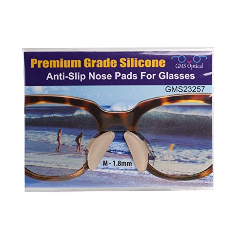 10 Pair Clear - 1.8mm x 17mm Non-Slip Nose Pads for EyeGlasses by GMS Optical - Premium Grade Silicone