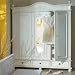 Kleiderschrank 3-türig - aus Massivholz Kiefer - Antik weiß - 63x190x220 cm