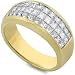 Jewelry : 1 1/4 ctw 18k Yellow Gold Invisible Set Princess Diamond Band (GH/VS-SI)