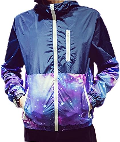 Allonly Men's Fashin Long Sleeve Printed Hooded Windbreaker Jacket Sports Coat