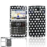 Samsung i617 Blackjack II Cell Phone Black/White Polka Dot Deisgn Protective Case Faceplate Cover