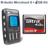 M-Audio MicroTrack II Professional Mobile Digital Recorder + SanDisk 4GB Compact Flash Card