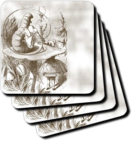 cst_110199_1 PS Vintage - Caterpillar on Mushroom Vintage Alice in Wonderland - Coasters - set of 4 Coasters - Soft