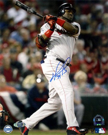 David Ortiz Boston Red Sox - 2004 World Series Game 4 Double - 8x10 Autographed Photograph