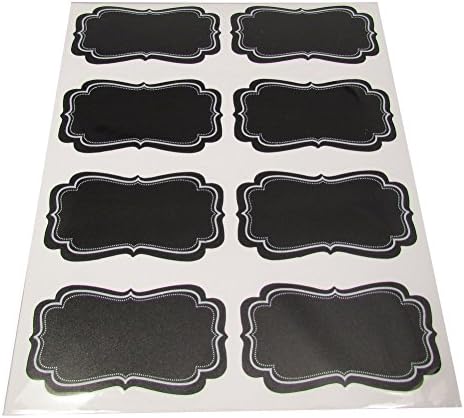 Fancy Rectangle Chalkboard Labels, Premium Waterproof Peel and Stick for Jars, Pantries, Craft Rooms, DIY Personalized Wedding Favors