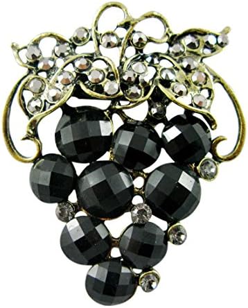 Lavish Black Grape Cluster Brooch