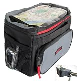  Front Bicycle Handlebar Bag Quick Release with Rain cover Map holder, Max Carry On Weight Limit:12 LB by Biria
