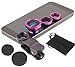 Pink Universal Clip-on 180 degree 3 in 1 Fisheye+Wide Angle+Macro Camera Lens Kit for iPhone 5 5S 4 4S 6 Samsung Galaxy S5/S4/S3 Note 4/3/2 HTC Blackberry Bold Touch, Sony Xperia, Motorola Droid