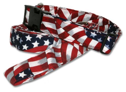 Designer American Flag Dog Collar – Red, White and Blue Flag Collar – Large – Made in USA